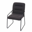 Chaise de salle à&nbsp; manger HWC-H45, chaise de cuisine chaise rembourrée, métal - tissu/textile gris foncé