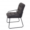 Chaise de salle à&nbsp; manger HWC-H45, chaise de cuisine chaise rembourrée, métal - tissu/textile gris foncé