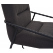 Chaise de salle à&nbsp; manger HWC-H45, chaise de cuisine chaise rembourrée, métal - tissu/textile gris foncé