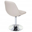 Chaise de salle à  manger HWC-A60, chaise pivotante, design rétro - similicuir créme, pied chromé