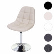 Chaise de salle à  manger HWC-A60, chaise pivotante, design rétro - similicuir créme, pied chromé