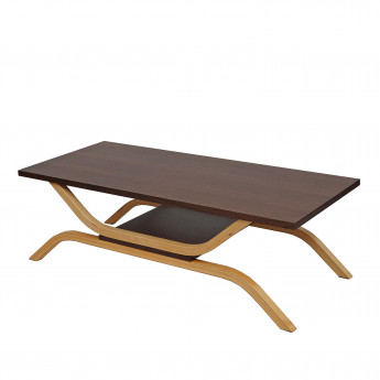 Table basse HWC-H38, table de salon, table d'appoint, table basse, 35x110x48cm - aspect chêne