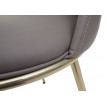 2x chaise de salle à manger HWC-H28, chaise de cuisine, métal - couleur taupe, pieds dorés, similicuir