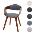 Chaise de salle à&nbsp; manger HWC-A47, bois courbé rétro design aspect noyer - imitation cuir, gris mat