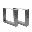 2x pied de table HWC-H33, pour table basse, Industriel 37x40cm - aspect acier inoxydable