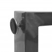 2x pied de table HWC-H33, pour table basse, Industriel 37x40cm - aspect acier inoxydable