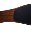 Chaise de bureau HWC-H46, réglable en hauteur, bois courbé - aspect noyer, cuir synthétique noir