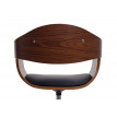 Chaise de bureau HWC-H46, réglable en hauteur, bois courbé - aspect noyer, cuir synthétique noir