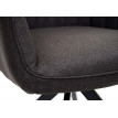 Chaise de salle à manger HWC-H73, fauteuil,avec accoudoirs, acier rétro, tissu - gris-marron