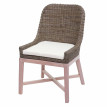 Chaise de salle à manger HWC-H12, chaise de cuisine, osier en rotin bois massif - marron