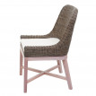 Chaise de salle à manger HWC-H12, chaise de cuisine, osier en rotin bois massif - marron