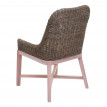 Chaise de salle à manger HWC-H12, chaise de cuisine, osier en rotin bois massif - marron