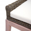 Chaise de salle à manger HWC-H12, chaise de cuisine, osier en rotin bois massif - marron