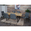 6x Chaise de salle à manger Samara, chaise cantilever, chaise de cuisine avec dossier, PVC acier - gris