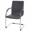 6x Chaise de salle à manger Samara, chaise cantilever, chaise de cuisine avec dossier, PVC acier - gris