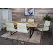 6x Chaise de salle à manger Samara, chaise cantilever avec dossier, PVC acier&nbsp; - crème-beige