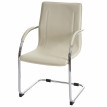 6x Chaise de salle à manger Samara, chaise cantilever avec dossier, PVC acier&nbsp; - crème-beige