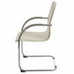 6x Chaise de salle à manger Samara, chaise cantilever avec dossier, PVC acier&nbsp; - crème-beige