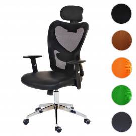 Chaise de bureau professionnelle Atlanta, chaise de direction, pivotante, similicuir - rouge