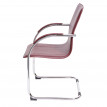 2x Chaise de salle à manger Samara, chaise cantilever, chaise de cuisine avec dossier, PVC acier&nbsp; - bordeaux