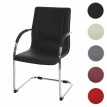Chaise de salle à manger Samara, chaise cantilever, chaise de cuisine avec dossier, PVC acier - bordeaux