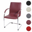 Chaise de salle à manger Samara, chaise cantilever, chaise de cuisine avec dossier, PVC acier - bordeaux