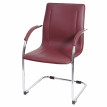 Chaise de salle à manger Samara, chaise cantilever, chaise de cuisine avec dossier, PVC acier - bordeaux