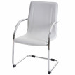 Chaise de salle à manger Samara, chaise cantilever, chaise de cuisine avec dossier, PVC acier - blanc