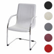 Chaise de salle à manger Samara, chaise cantilever, chaise de cuisine avec dossier, PVC acier - blanc