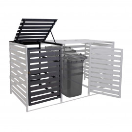 Extension pour abri à poubelles XL pour 1 ou 2 poubelles HWC-H62, bois massif 110x65x93cm - anthracite