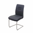 Chaise de salle à manger HWC-H70, chaise de cuisine, balancant, tissu, acier inoxydable brossé - gris-foncé