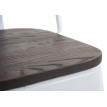 Chaise HWC-A73, avec siège en bois, chaise de bistro, métal, empilable, style industriel - blanc