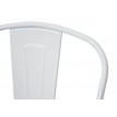 Chaise HWC-A73, avec siège en bois, chaise de bistro, métal, empilable, style industriel - blanc