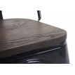 Chaise HWC-A73, avec siège en bois, chaise de bistro, métal, empilable, style industriel&nbsp; - noir