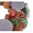 Couronne de l'Avent HWC-H49, décoration, arrangement de Noel, bois, rond Ø 33cm - sans bougies