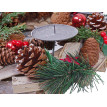 Couronne de l'Avent HWC-H49, décoration, arrangement de Noel, bois, rond Ø 33cm - sans bougies