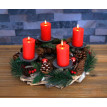 Couronne de l'Avent HWC-H49, décoration, arrangement de Noel, bois, rond Ø 33cm - sans bougies