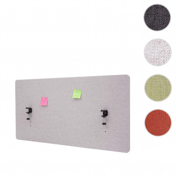 Paroi de séparation acoustique HWC-G75, cloison pour bureaux, Protection visuelle, tissu - 75x60cm,marron-gris