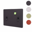 Paroi de séparation acoustique HWC-G75, cloison pour bureaux, Protection visuelle, tissu - 75x60cm,marron-gris