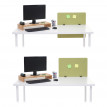 Paroi de séparation acoustique HWC-G75, Protection visuelle pour bureau, panneau, tissu - 65x60cm, vert