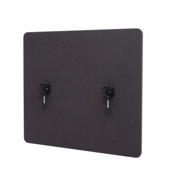 Paroi de séparation acoustique HWC-G75, Protection visuelle pour bureau,panneau, tissu - 65x60cm,marron-gris