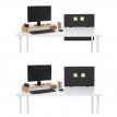 Paroi de séparation acoustique HWC-G75, Protection visuelle pour bureau,panneau, tissu - 65x60cm,marron-gris