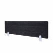 Cloison de table HWC-G76, panneau d'affichage de bureau, avec clips, tissu avec gaufrage - 100x30cm noir