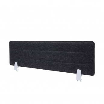 Cloison de table HWC-G76, panneau d'affichage de bureau, avec clips, tissu avec gaufrage - 100x30cm noir