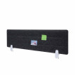 Cloison de table HWC-G76, panneau d'affichage de bureau, avec clips, tissu avec gaufrage - 100x30cm noir