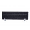 Cloison de table HWC-G76, panneau d'affichage de bureau, avec clips, tissu avec gaufrage - 100x30cm noir