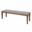 Banc HWC-G65, banc de vestiaire, banc de cuisine, bois massif, tissu / textile gris - 120x41 cm