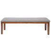 Banc HWC-G65, banc de vestiaire, banc de cuisine, bois massif, tissu / textile gris - 120x41 cm