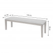 Banc HWC-G65, banc de vestiaire, banc de cuisine, bois massif, tissu / textile gris - 120x41 cm