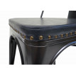 4x chaise de salle à manger HWC-H10e,métal,similicuir Chesterfield,gastronomie,design industriel - noir-gris